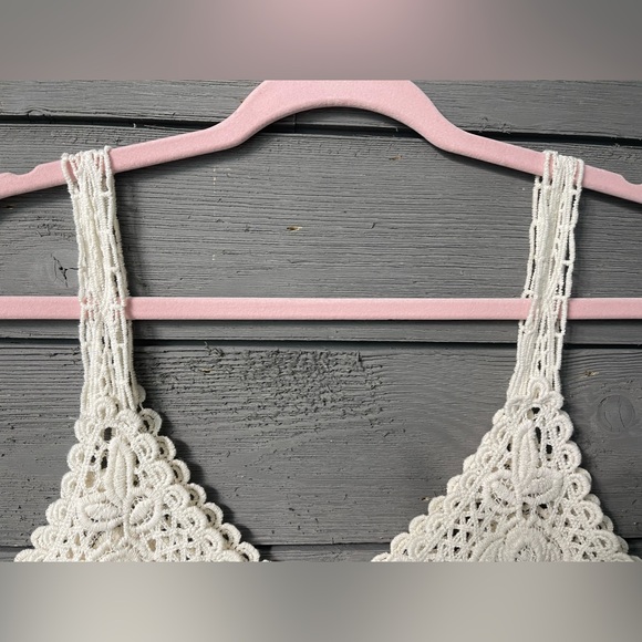 Phase One Boho Cream 100% Cotton Crochet Sleeveless Top Sz M Medium - Picture 4 of 8